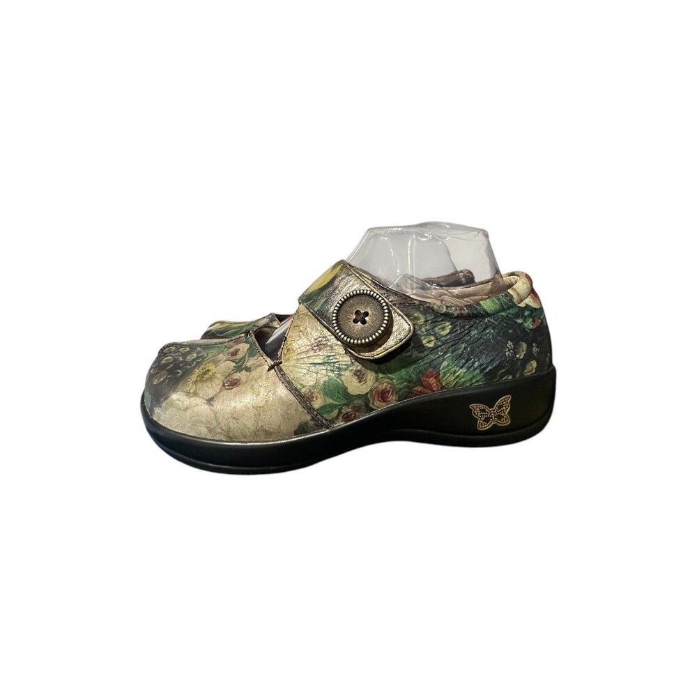 Alegria KAI-556 Floral Mary Jane Comfort Leather Hook & Loop Womens 6.5 EU 37